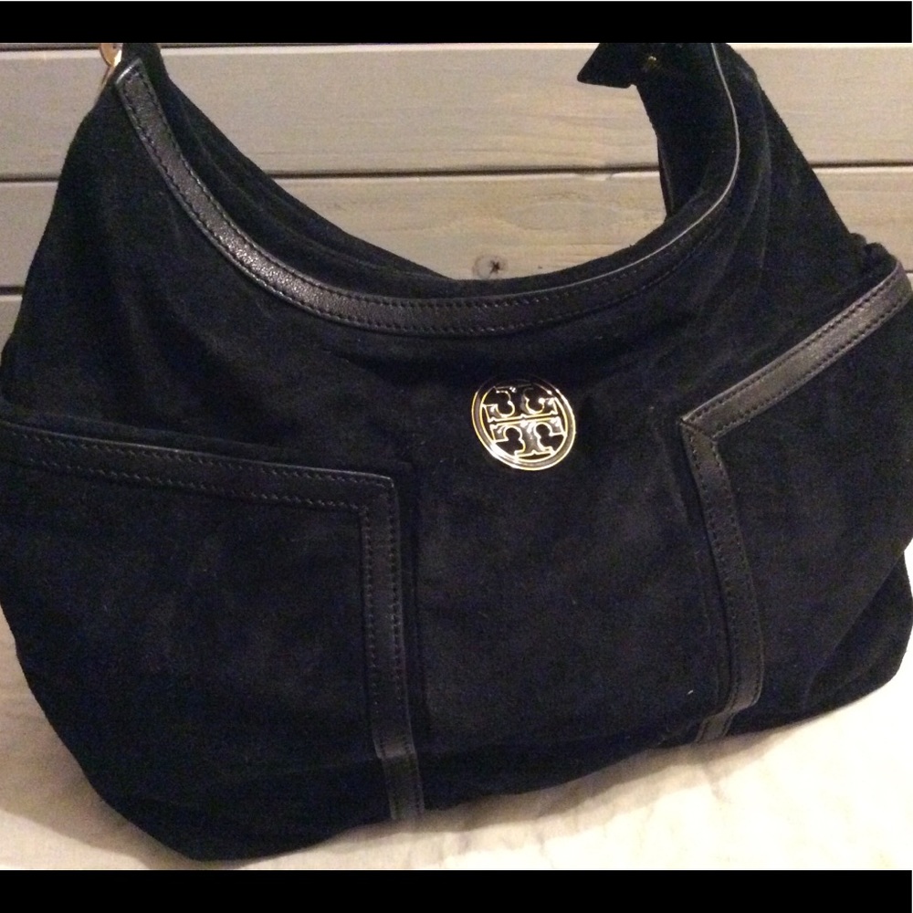 Tory Burch black suede hobo